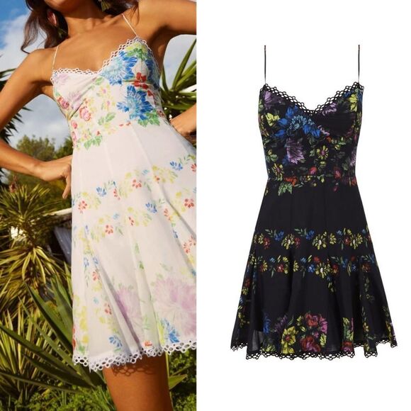 Charo Ruiz Short Dress Cania Garden Black Large - Picture 3 of 8